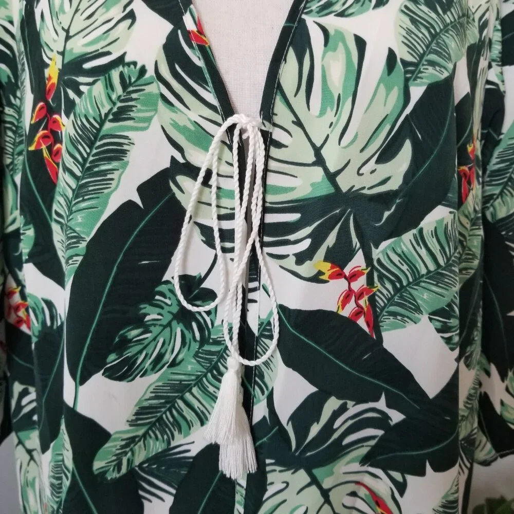 Rachel Zoe tropical swimsuit coverup O/S - Picture 4 of 7